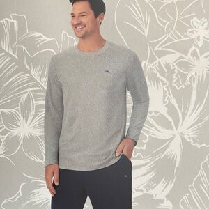 Tommy Bahama Men’s 2-Piece Relaxed Fit Lounge Set, Gray (Reduced Price)